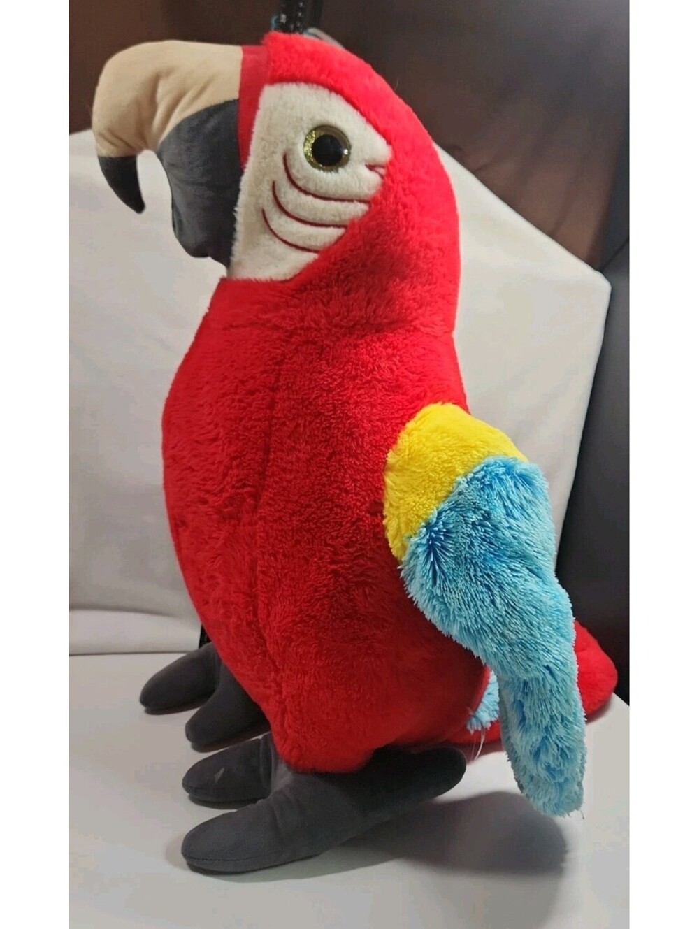 Huge 24" Large XL Parrot Plush Stuffed Animal Plushie Macaw Bird Red Blue Yellow